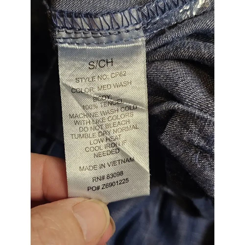 Ci Sono Chambray Wide Leg Pants Women's Size S Bohemian Tencel Coastal